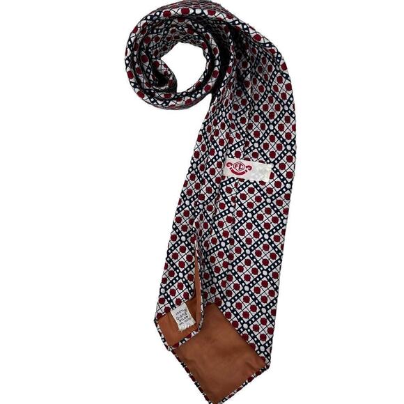 Vintage Oxford Neckwear Co FC Kipper Tie Geometric Design Red Black and White - Picture 2 of 3